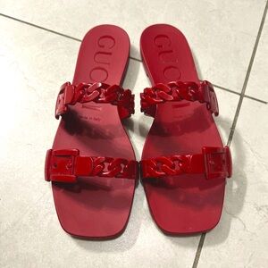 Gucci chain rubber sandals